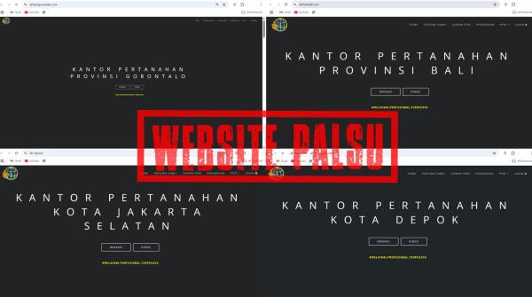 Beredar Situs Web Palsu Satker Kementerian ATR/BPN, Karo Humas dan Protokol: Pas...
