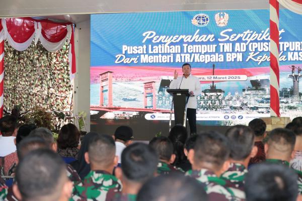 Lanjutkan Kerja Sama dengan TNI, Menteri Nusron Akan Siapkan Tanah untuk Ketahan...